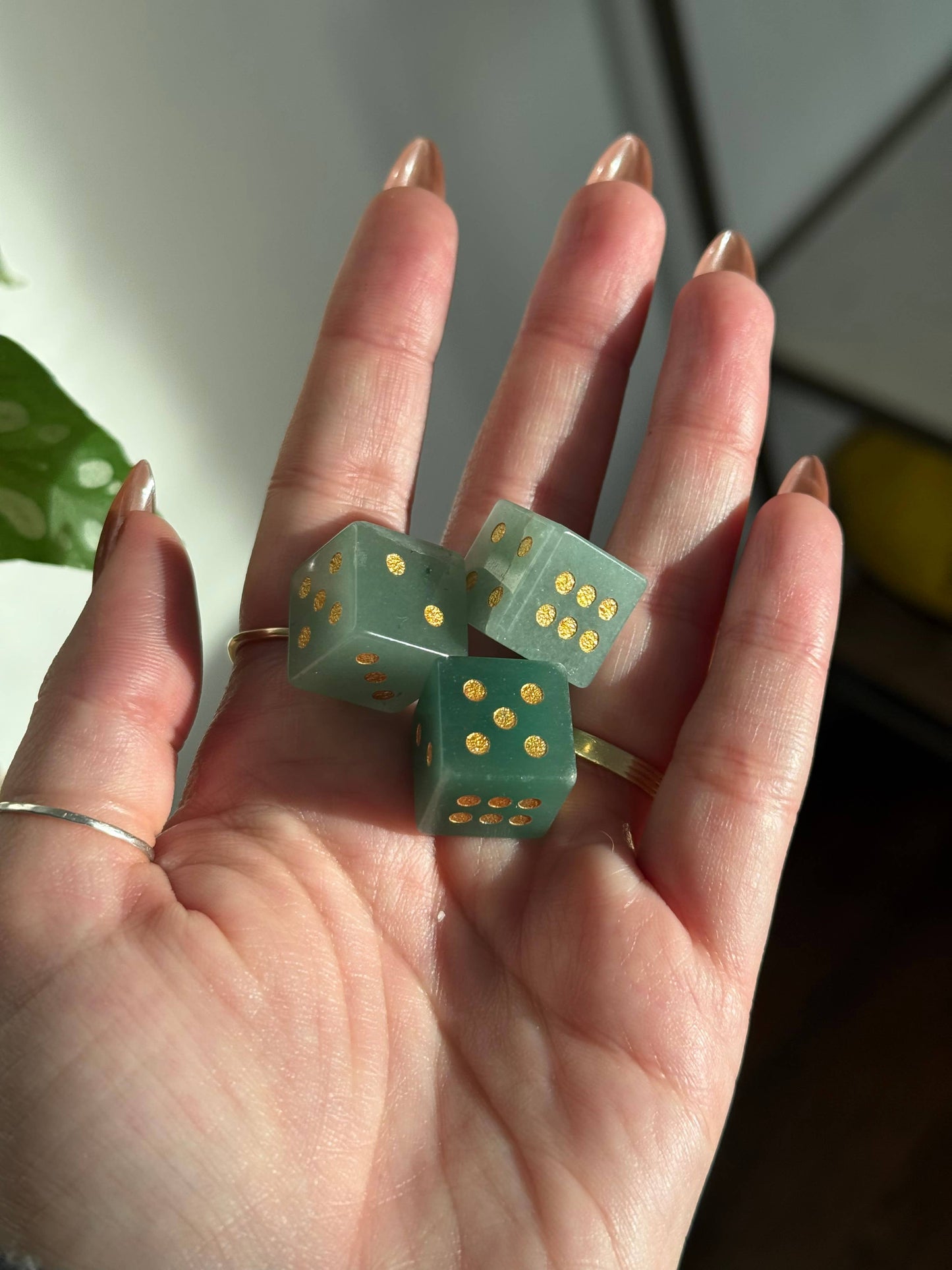 Green Aventurine Carved Dice-D5