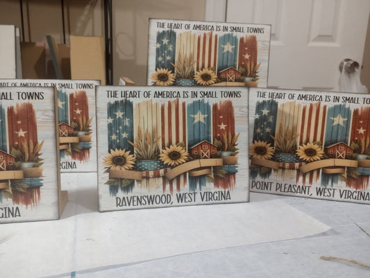 Pardeeville America Wood Sign