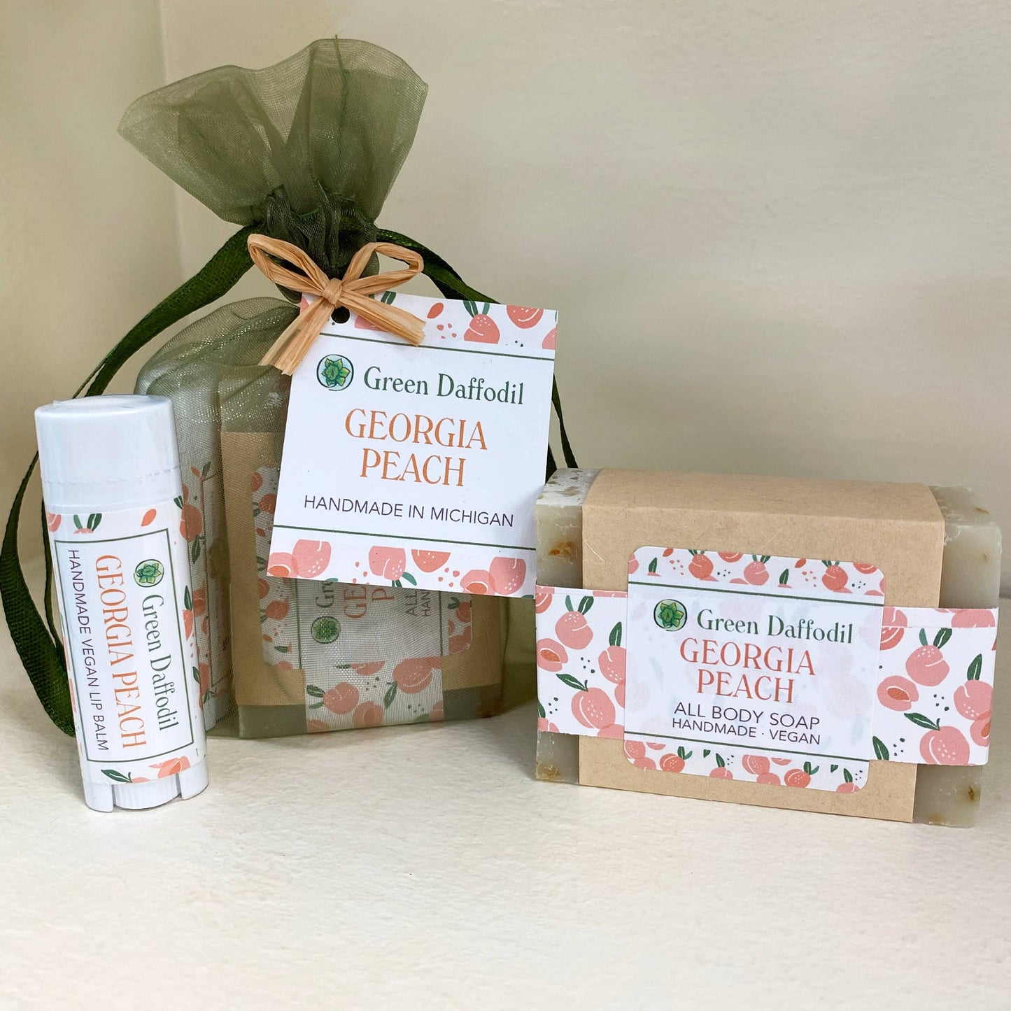 Georgia Peach Soap & Lip Balm Organdy Gift Set