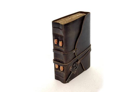 Special Binding Vintage Leather Journal with Key Closure
