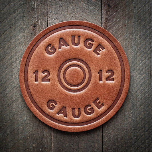 12 Gauge Leather Coaster