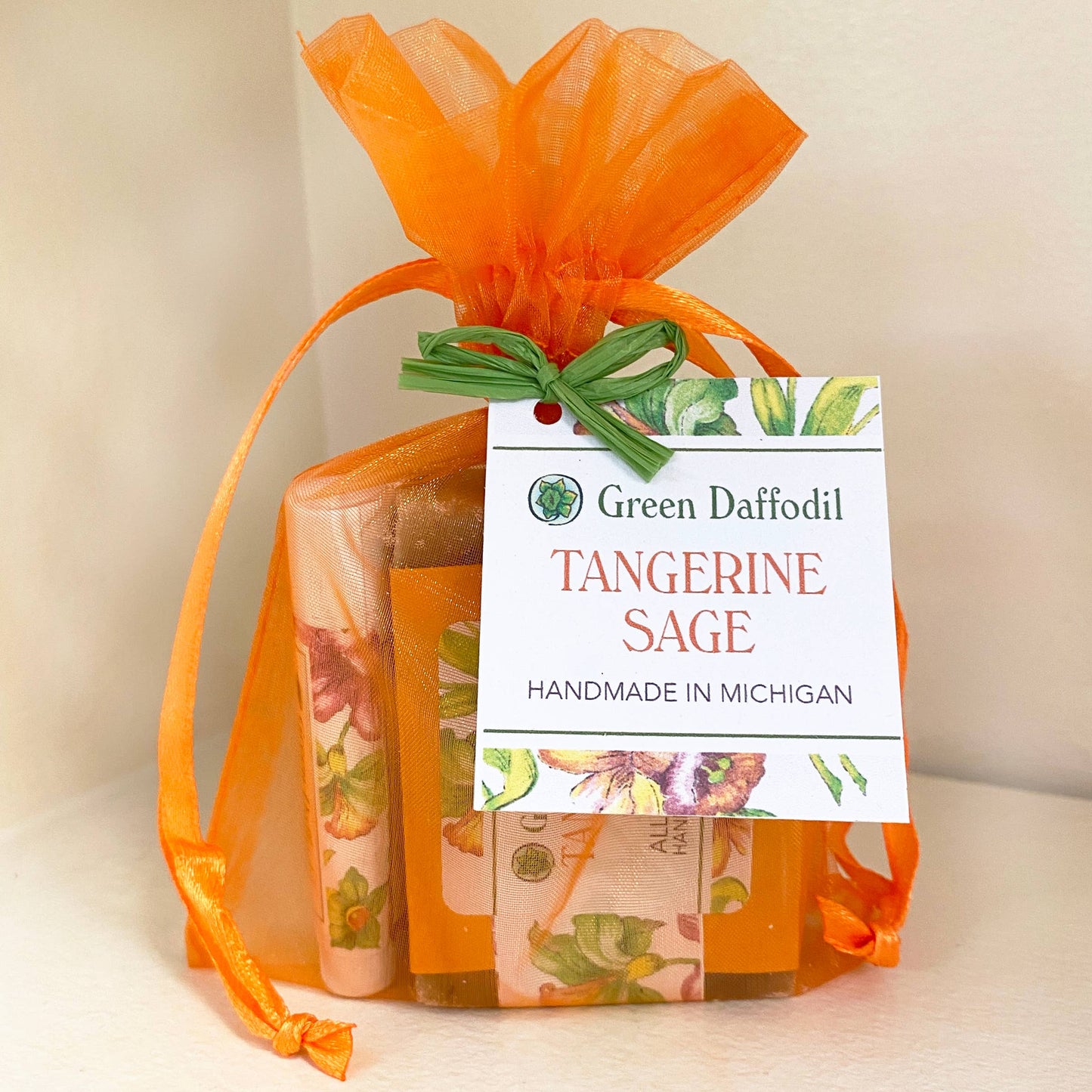 Tangerine Sage Soap & Lip Balm Organdy Gift Set