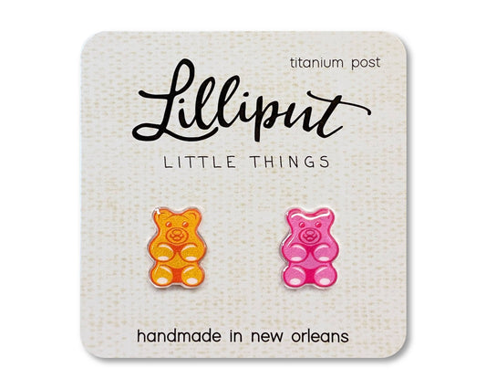 Gummy Bear Earrings : Pink/Orange