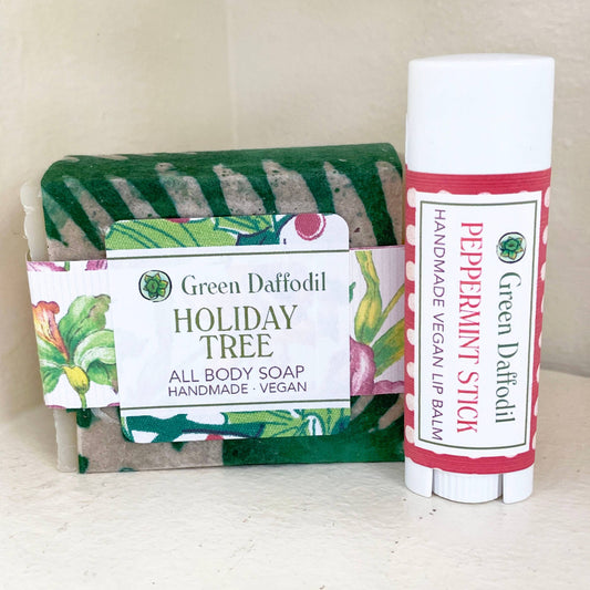 Holiday Tree Soap & Lip Balm Organdy Gift Set