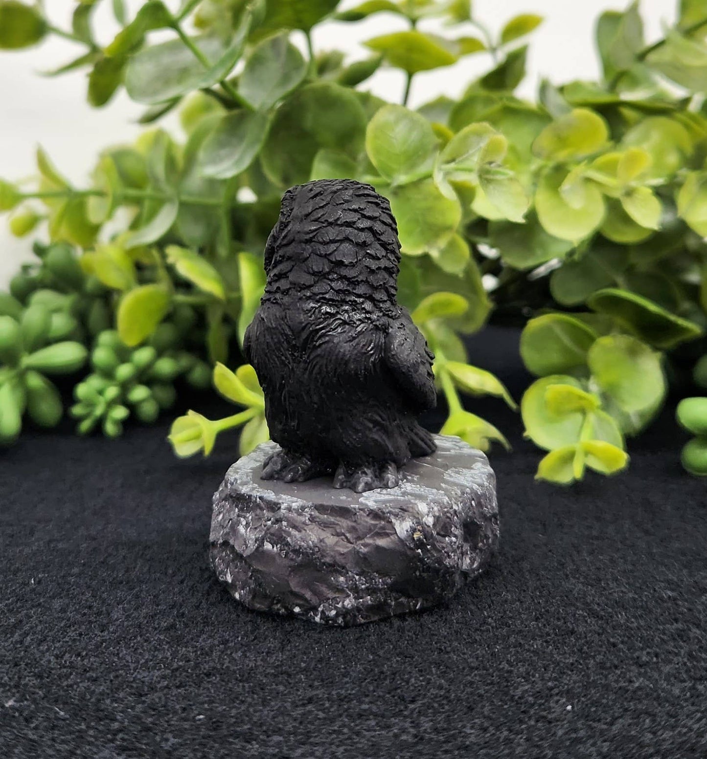 Shungite Figurine Owl Facing Sideways