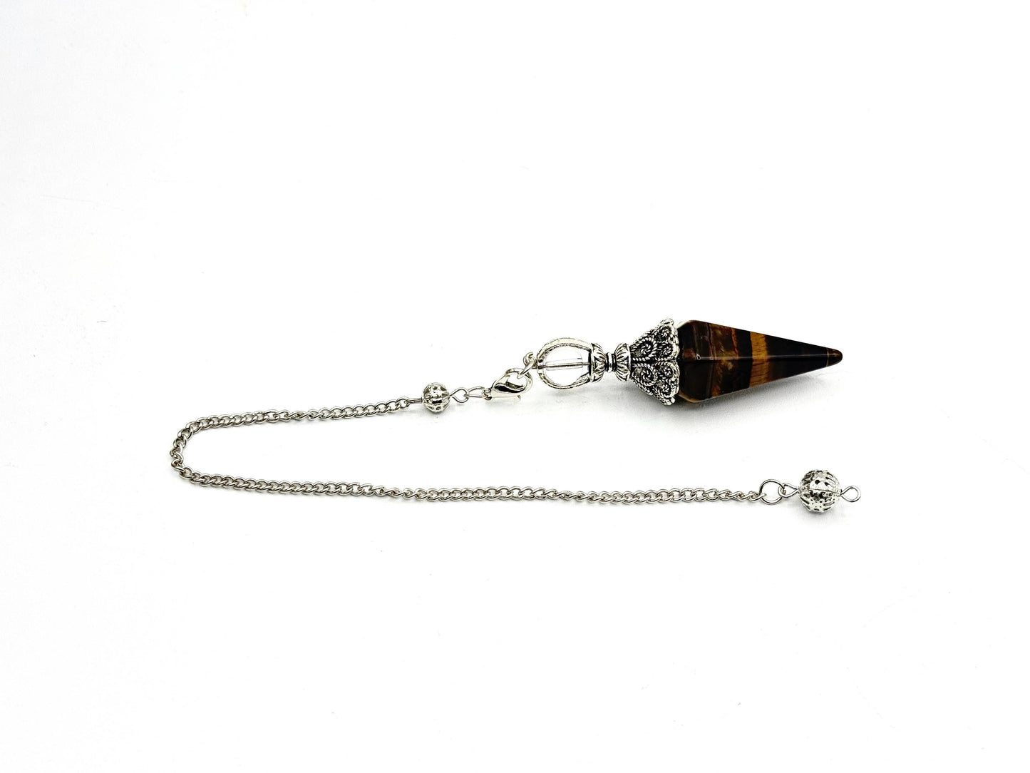 Yellow Tiger Eye Double Cap Pendulum