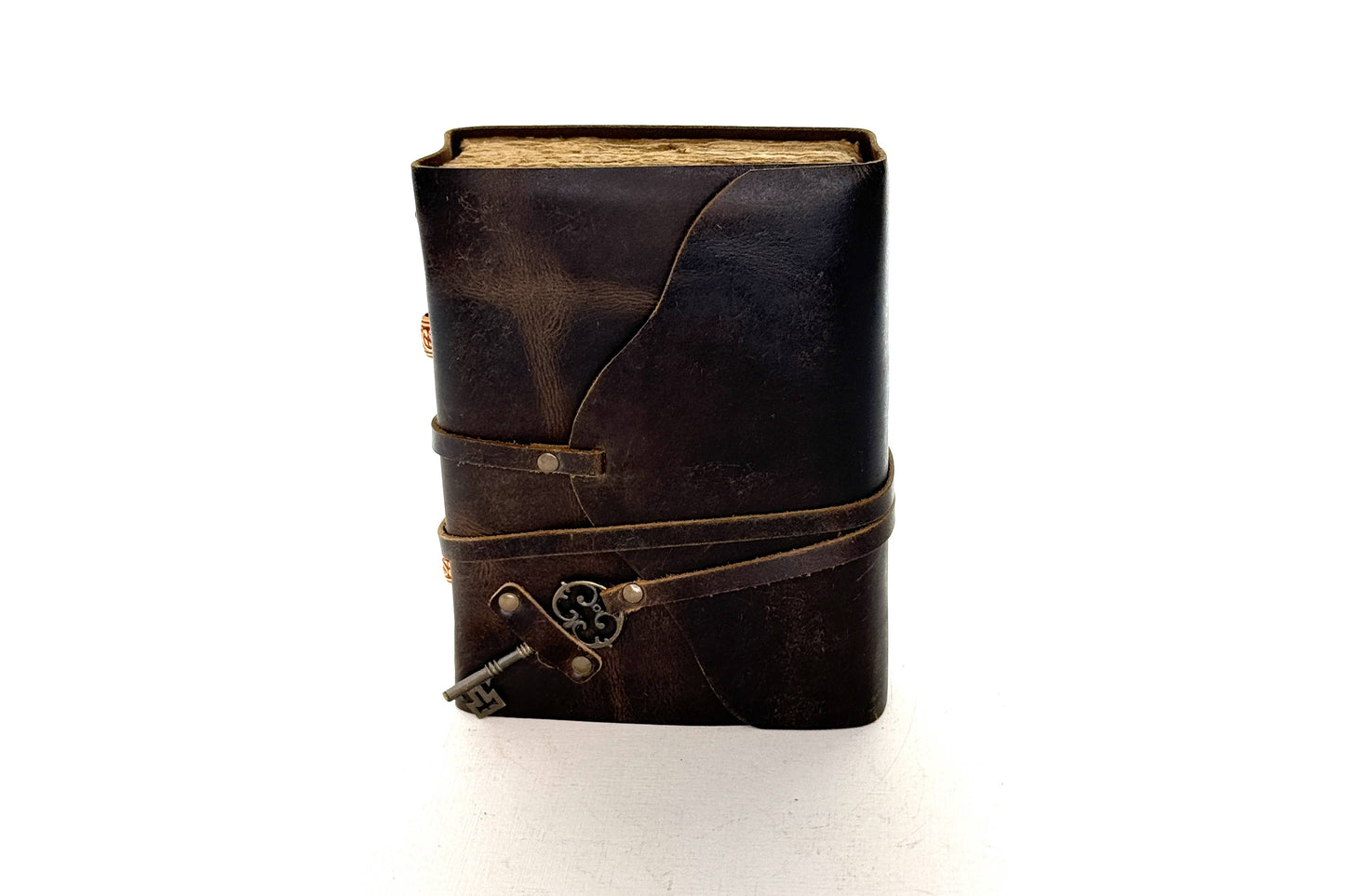Special Binding Vintage Leather Journal with Key Closure