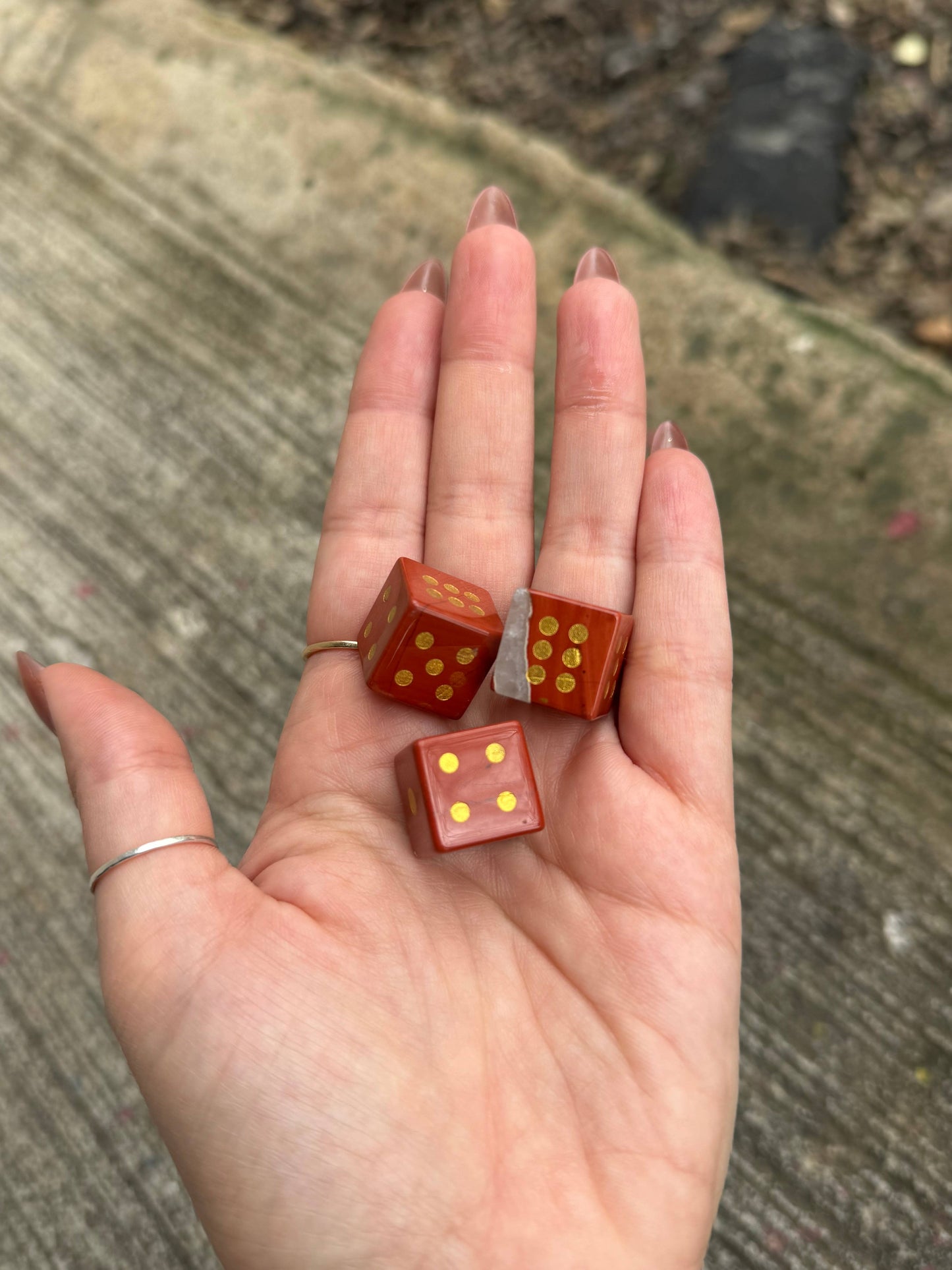 Red Jasper Carved Dice-D7
