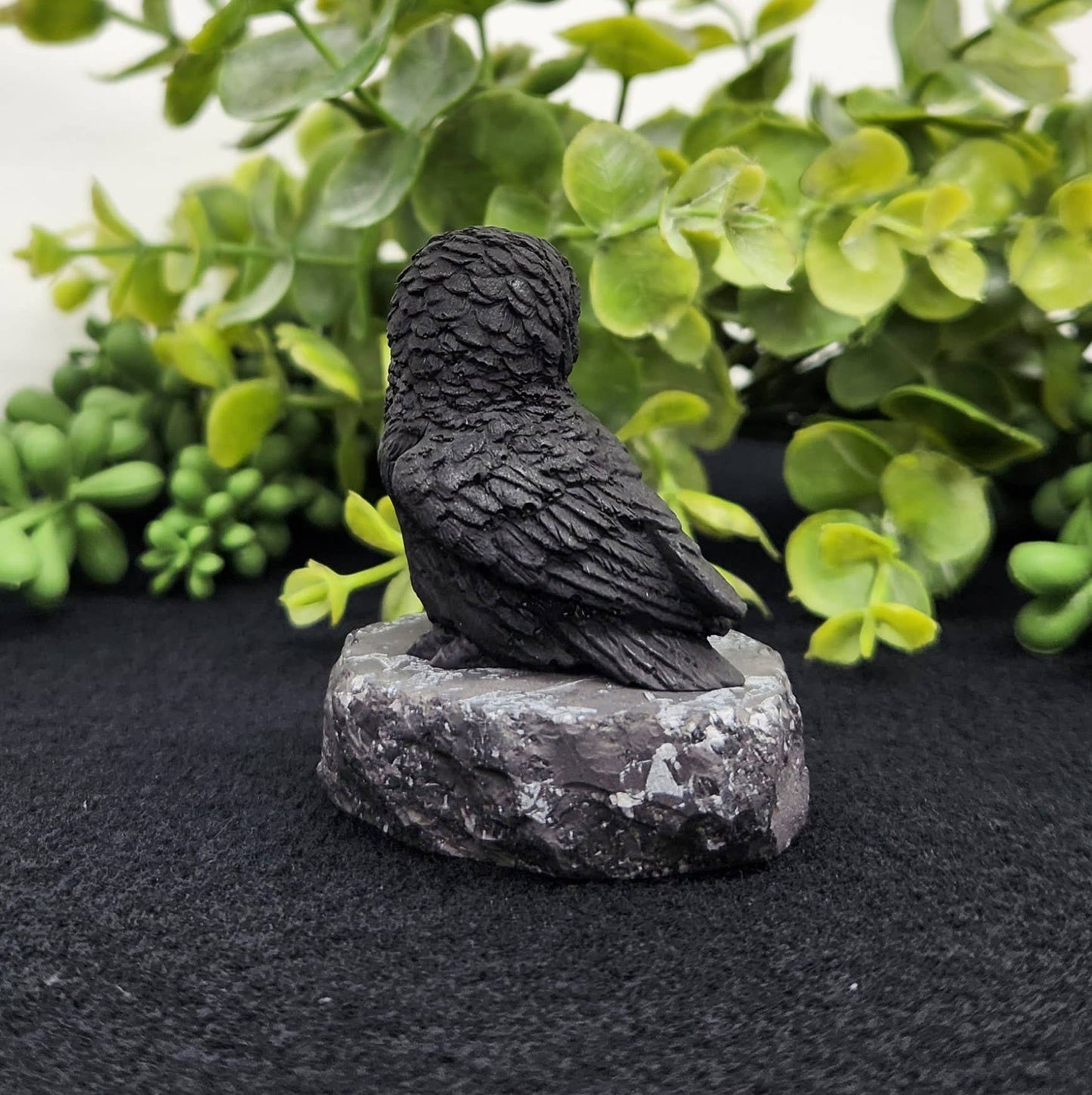 Shungite Figurine Owl Facing Sideways
