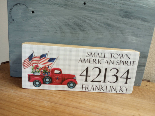 Pardeeville  Zip  Mini  Block  - Red Truck
