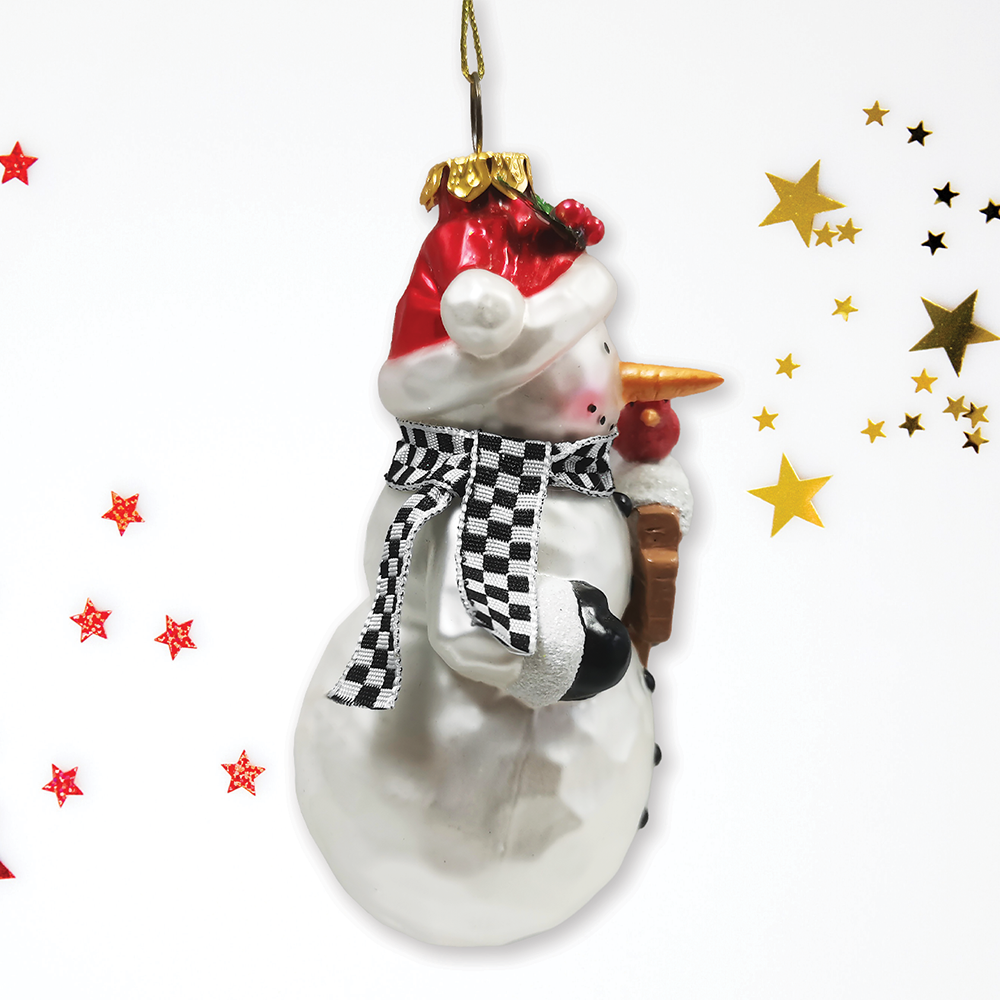 Frosty Neighborhood Snowman Glass Ornament
