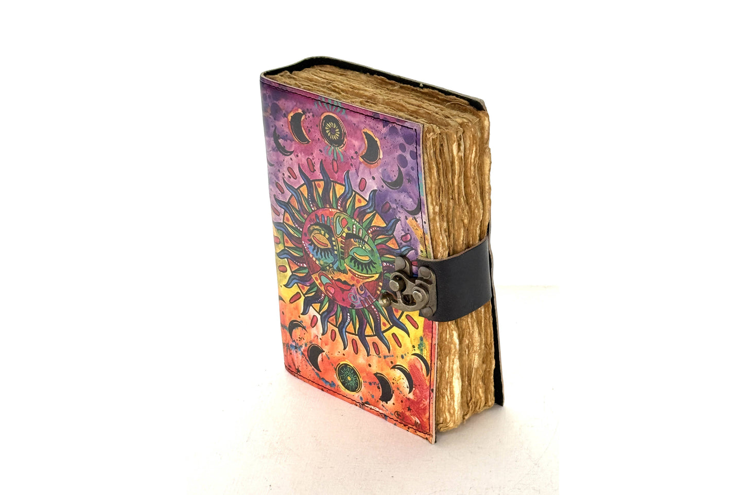 Handmade Sun Printed Leather Journal