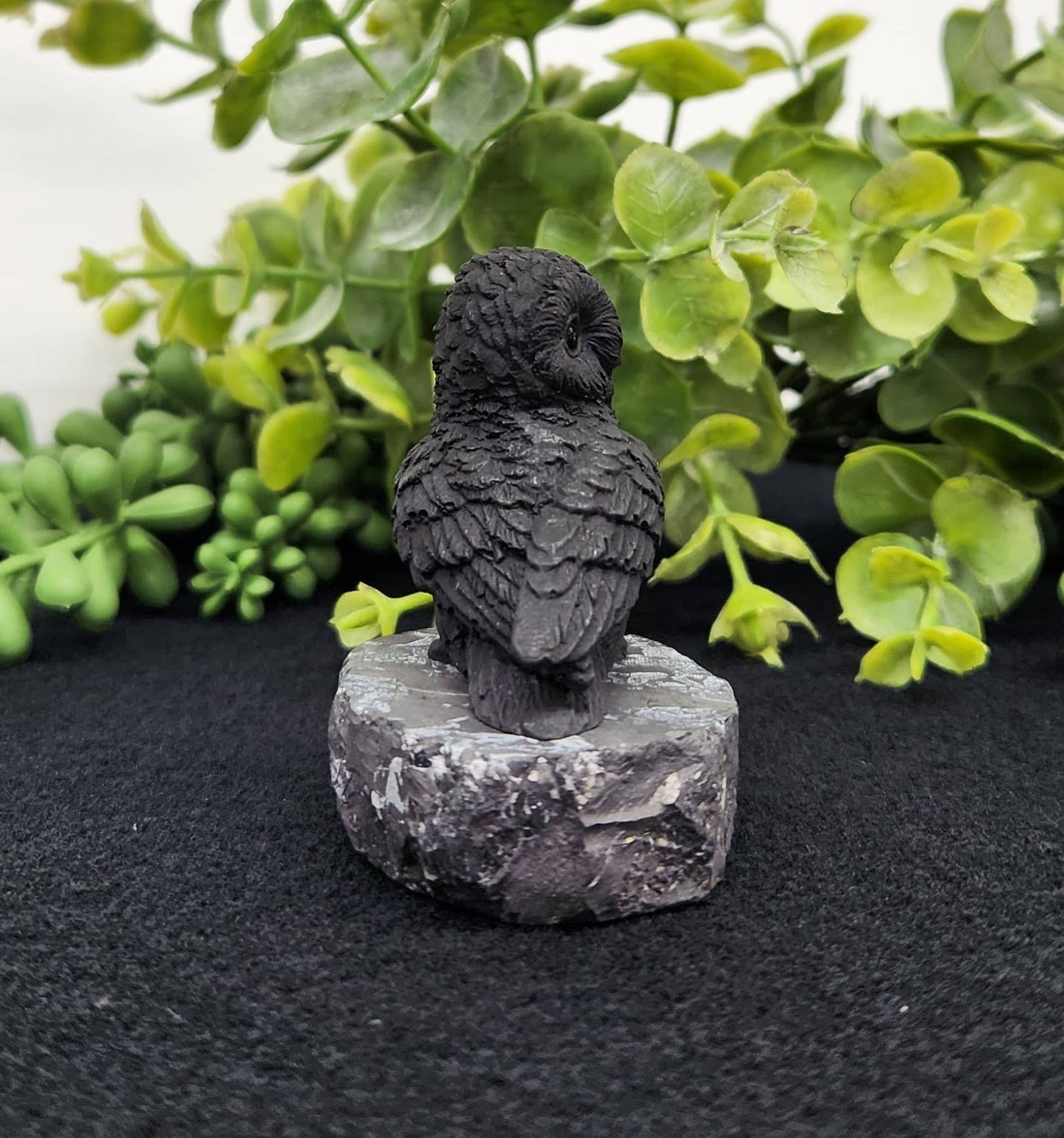 Shungite Figurine Owl Facing Sideways