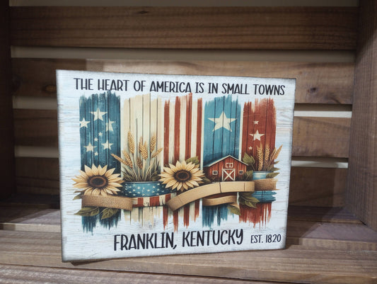 Pardeeville  America Wood Sign
