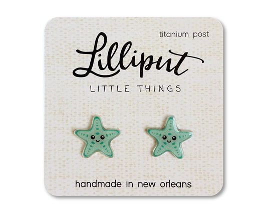 Starfish Earrings: Aqua