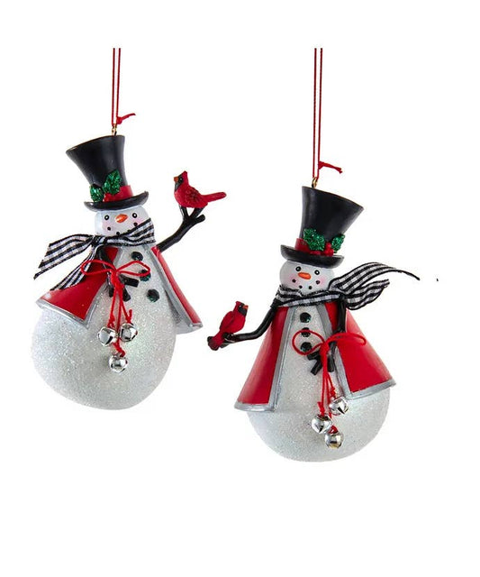 Gingham Holiday Snowman Ornaments