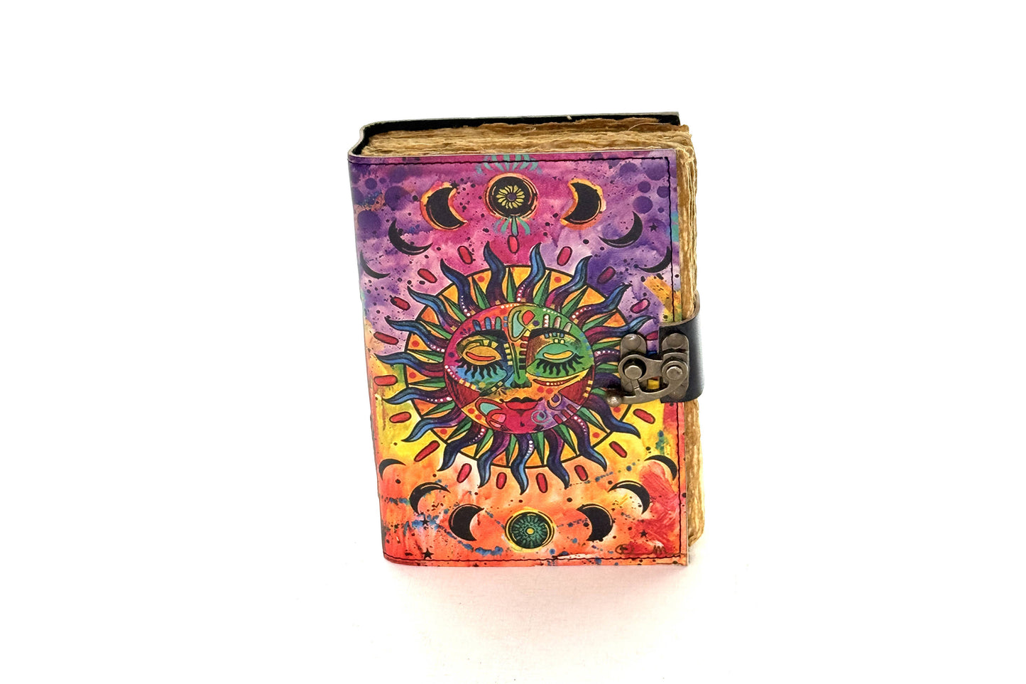 Handmade Sun Printed Leather Journal