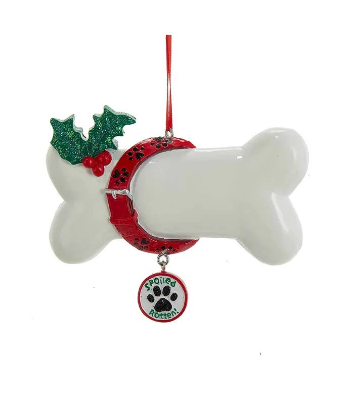 Kurt S. Adler, Inc. - 3.25" "SPOILED ROTTEN" DOG BONE ORNAMENT