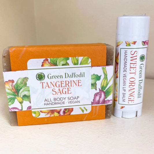 Tangerine Sage Soap & Lip Balm Organdy Gift Set