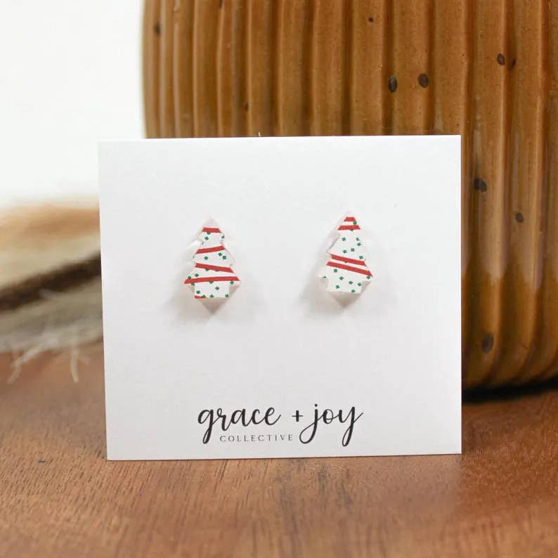 Christmas Snack Cake Stud Earring