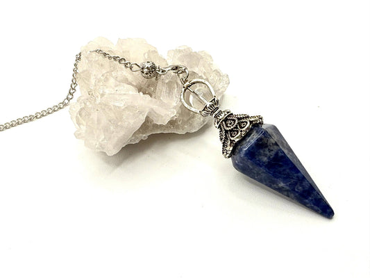 Sodalite Double Cap Pendulum