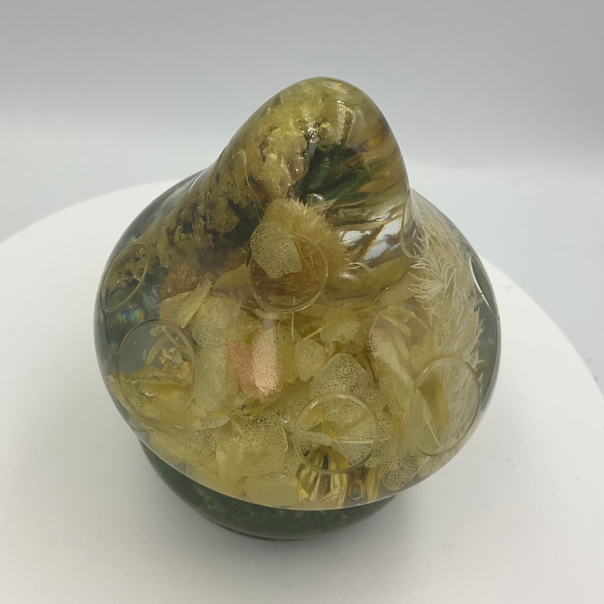 Large Mushroom Figurine with Citrine Crystals