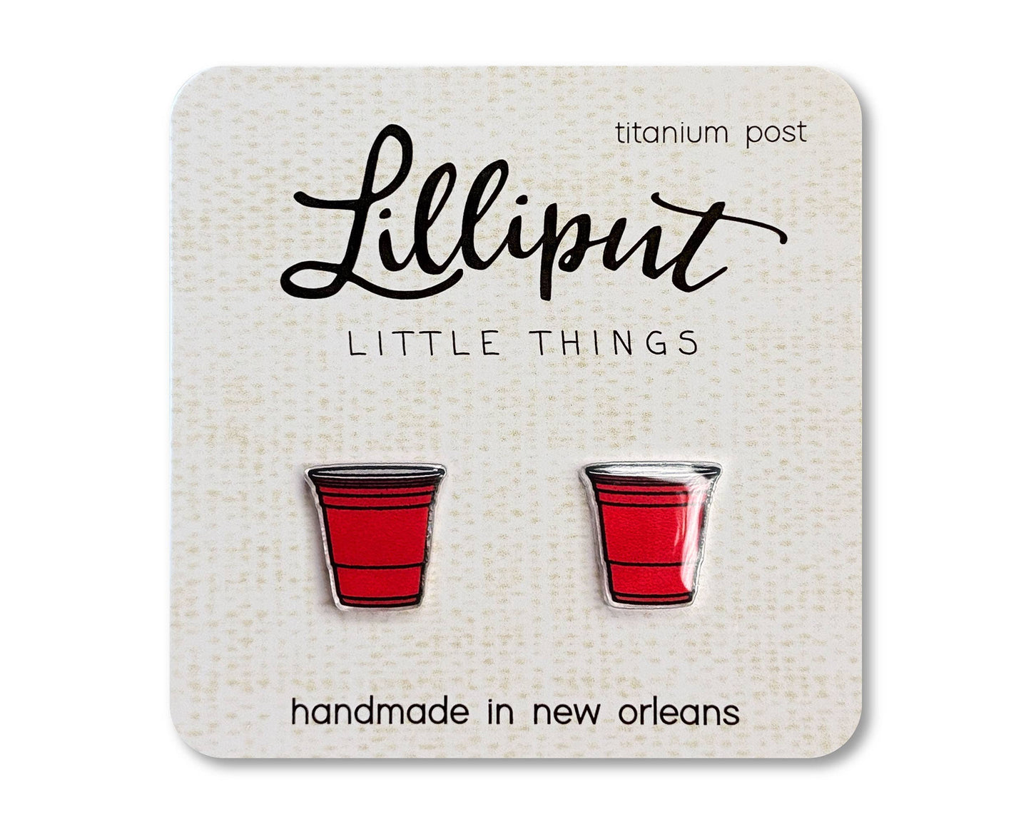 Red Party Cup Earrings