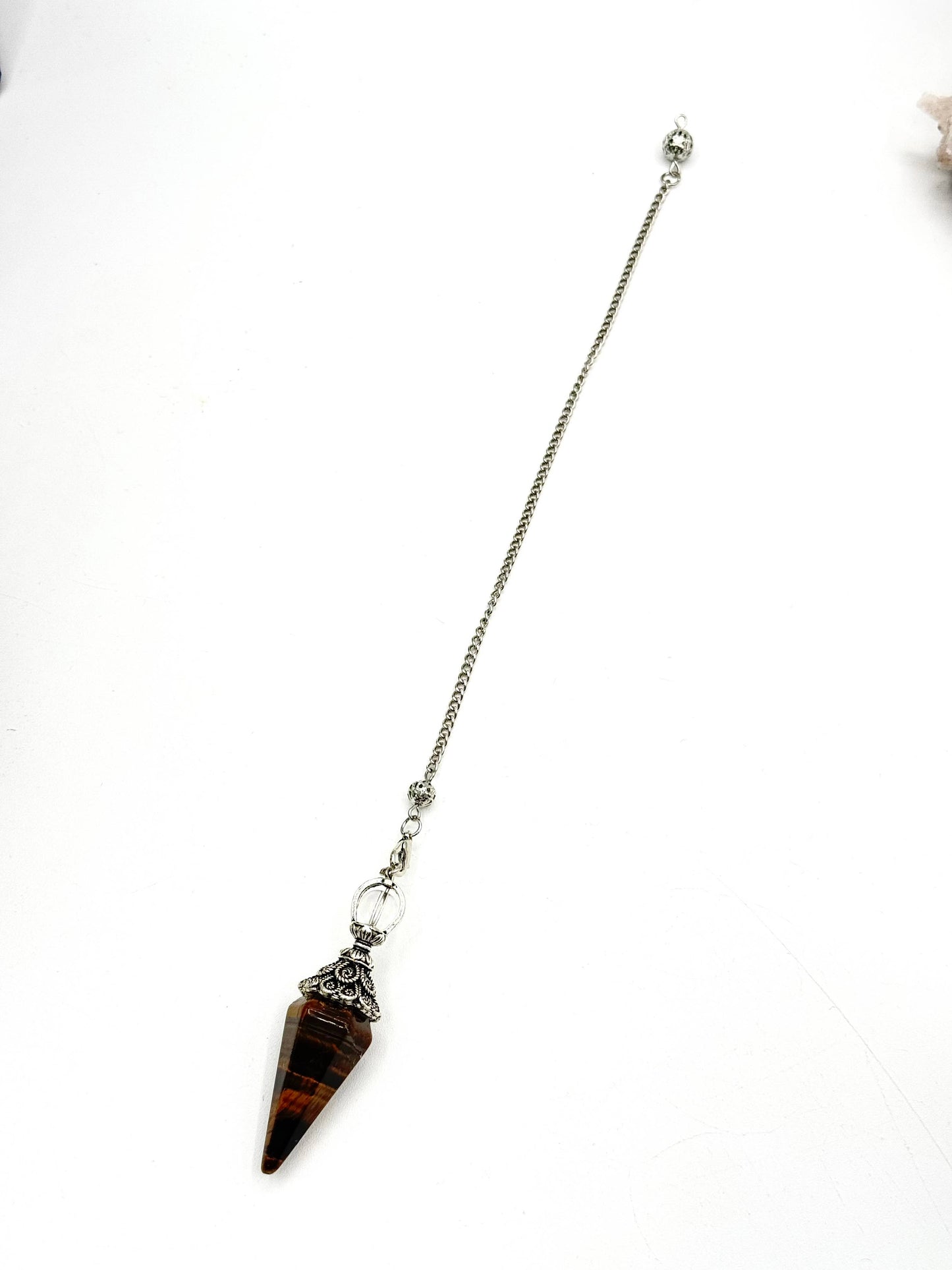 Yellow Tiger Eye Double Cap Pendulum