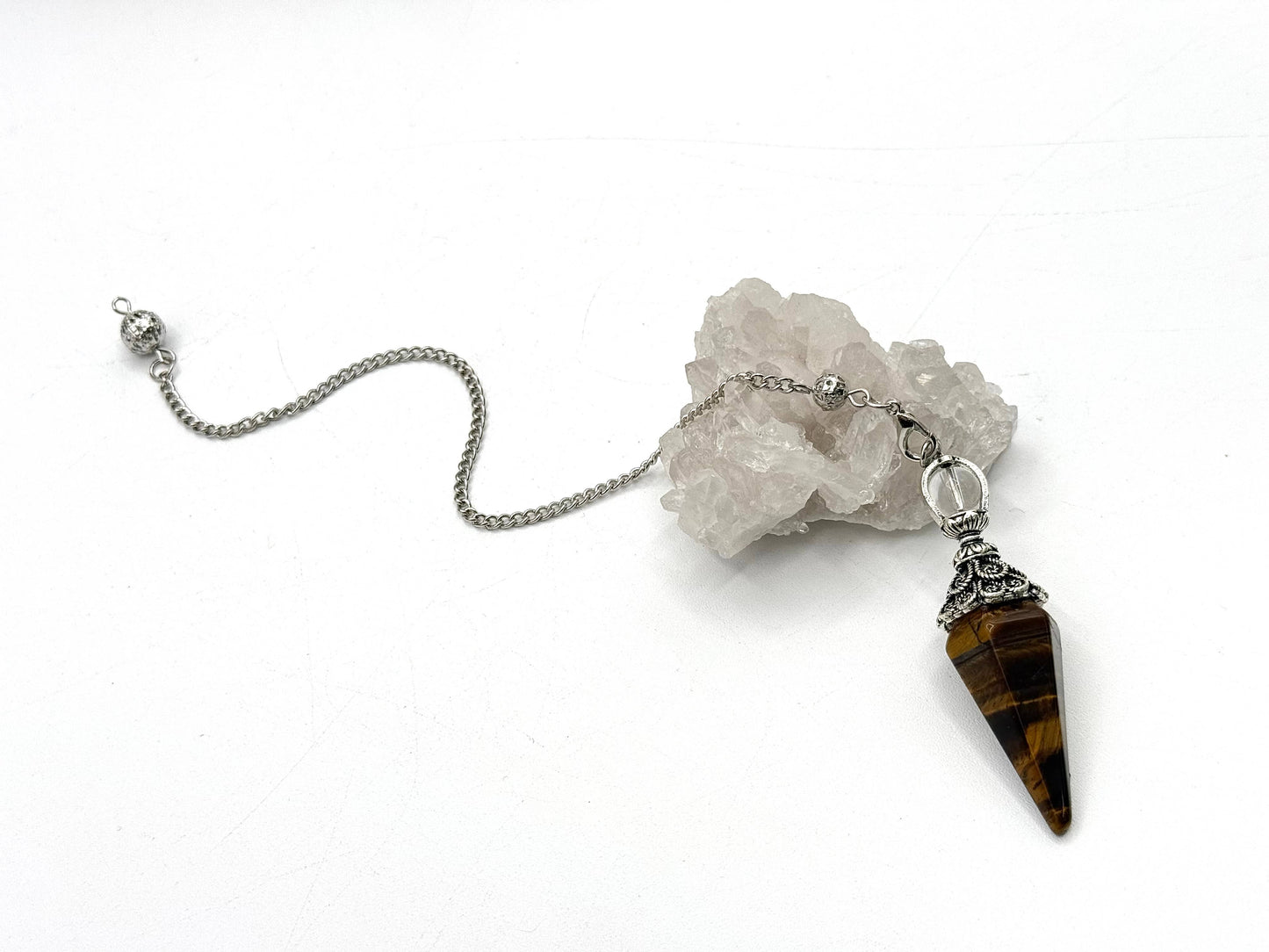 Yellow Tiger Eye Double Cap Pendulum