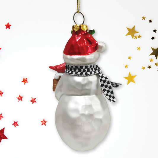 Frosty Neighborhood Snowman Glass Ornament