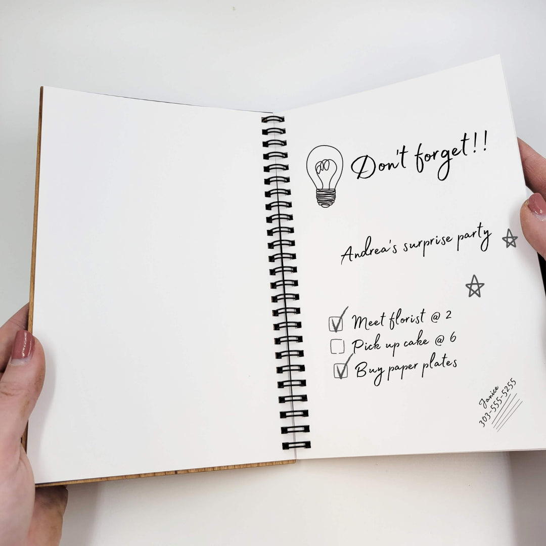 Lotus moon wood journal -  Lined