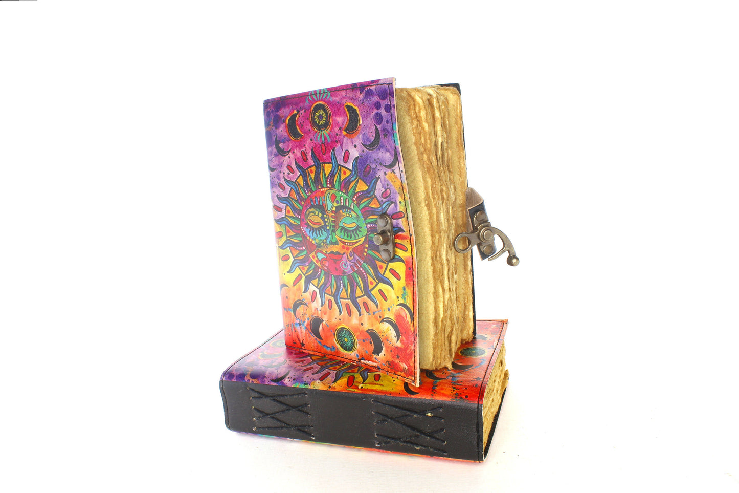 Handmade Sun Printed Leather Journal