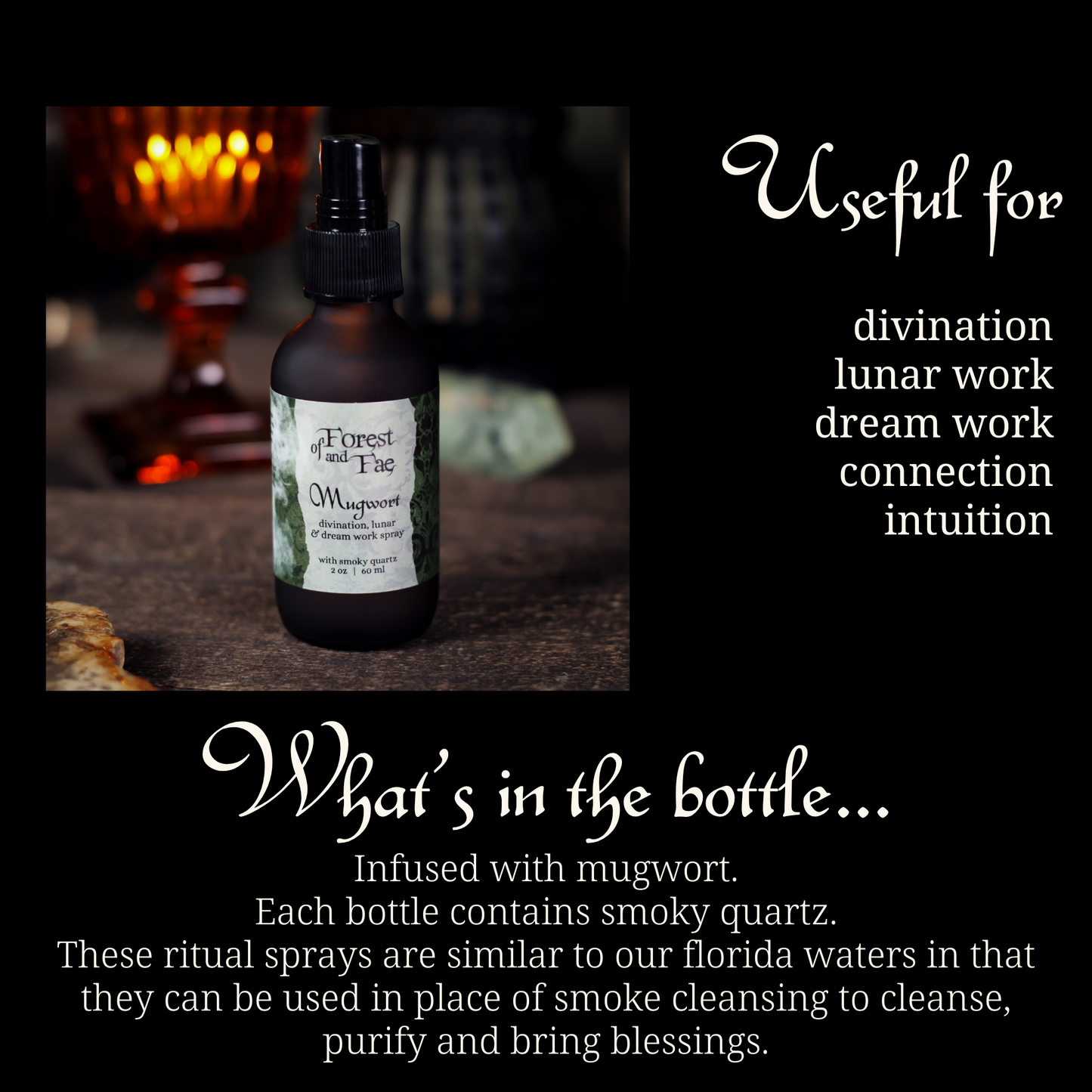 Mugwort Ritual Spray • Crystal Infused