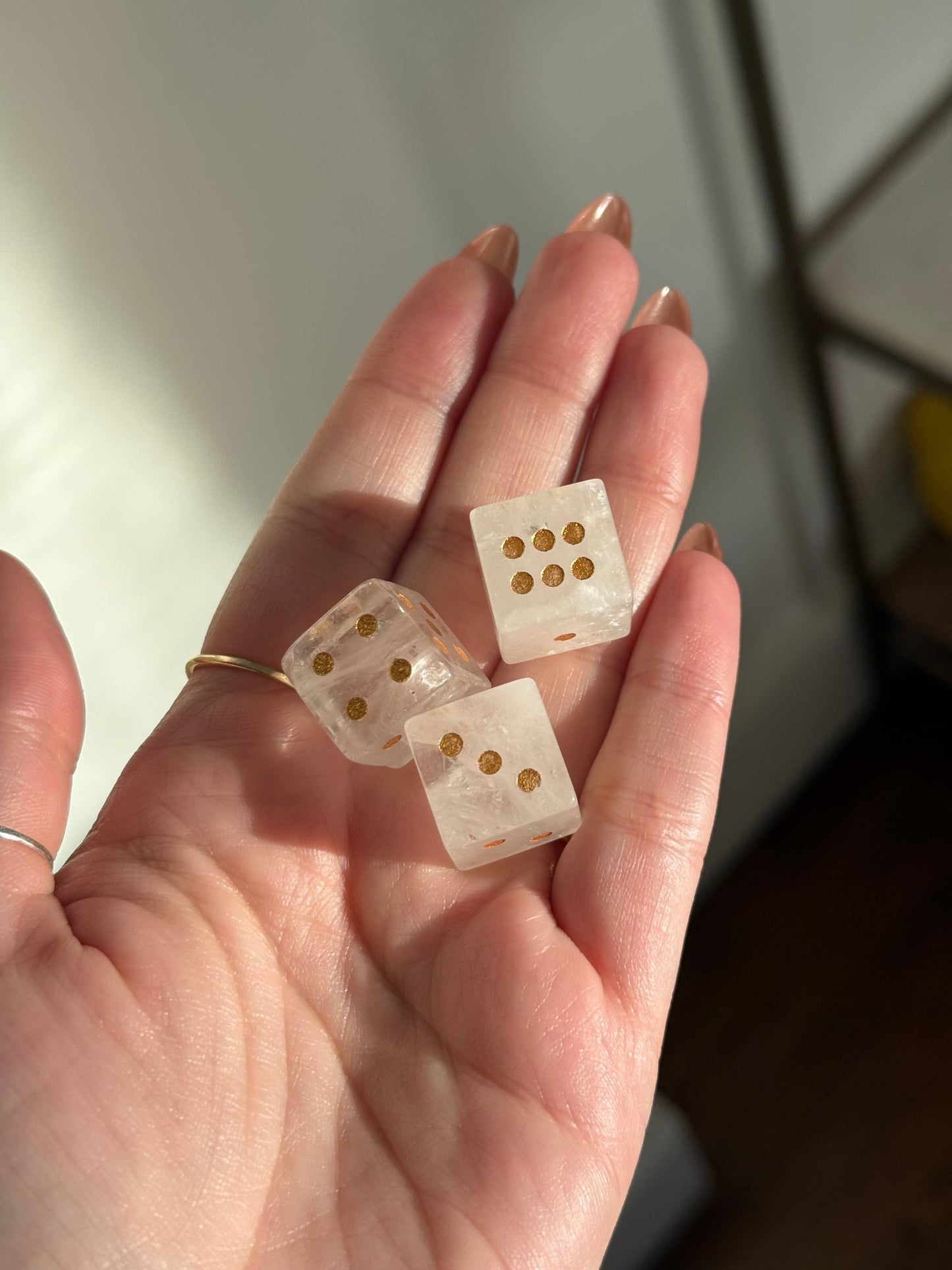 Clear Quartz Carved Dice-D3