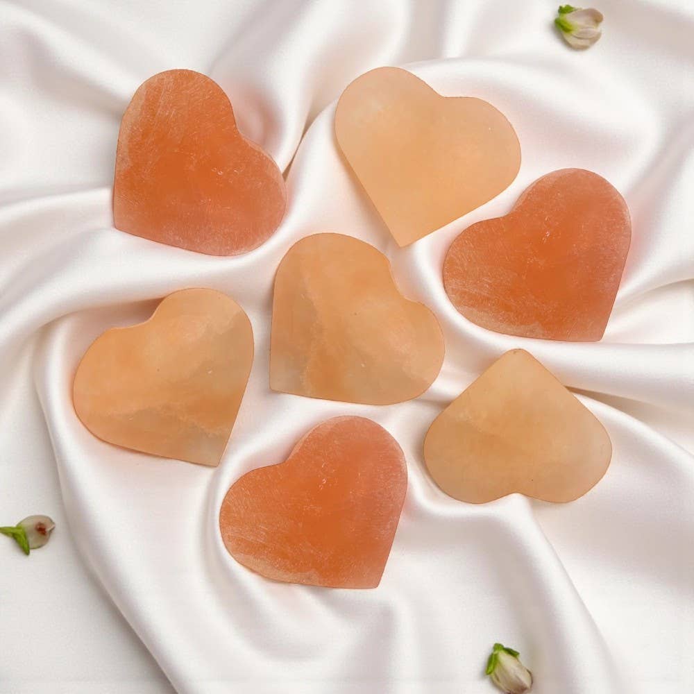 Crystal Heart - Peach Selenite